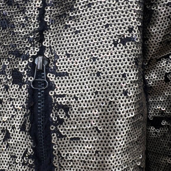 Faith Connexion Gold & Black Sequin Moto Jacket - Size S - Picture 5 of 10